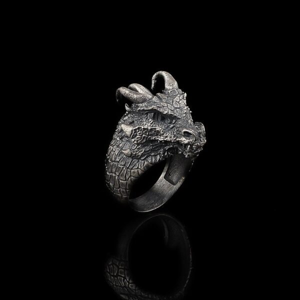 mens sterling silver dragon ring