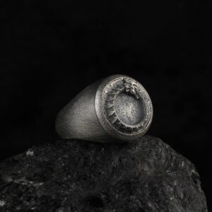 The Mens Ouroboros Ring is a product of high class craftsmanship and intricate designing. It is inspired by mythology