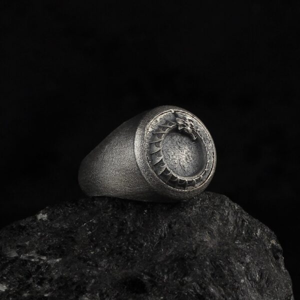 the mens ouroboros ring is a product of high class craftsmanship and intricate designing. it is inspired by mythology