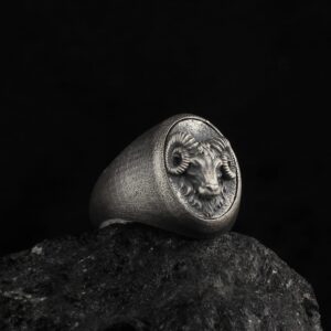 The Ram Signet Ring is a product of high class craftsmanship and intricate designing. It's solid structure makes it a perfect piece to use as an everyday jewelry to elevate your style. This exceptional ring is made to last and worthy of passing onto next generations.