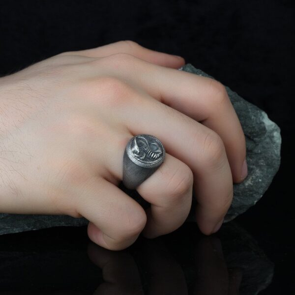 the snake signet ring is a product of high class craftsmanship and intricate designing. it's solid structure makes it a perfect piece to use as an everyday jewelry to elevate your style. espada silver