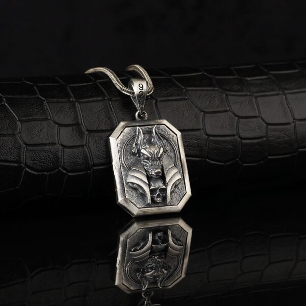 the mens anubis necklace sterling silver is a product of high class craftsmanship and intricate designing. it's solid structure makes it a perfect piece to use as an everyday jewelry to elevate your style.   espada silver