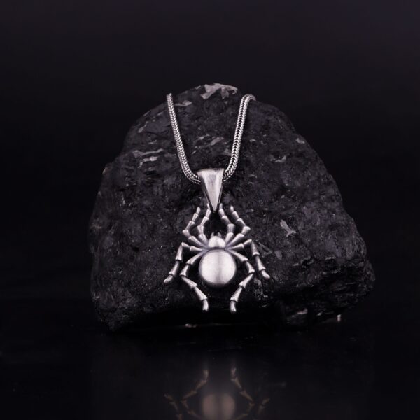 the silver spider necklace is a product of high class craftsmanship and intricate designing.