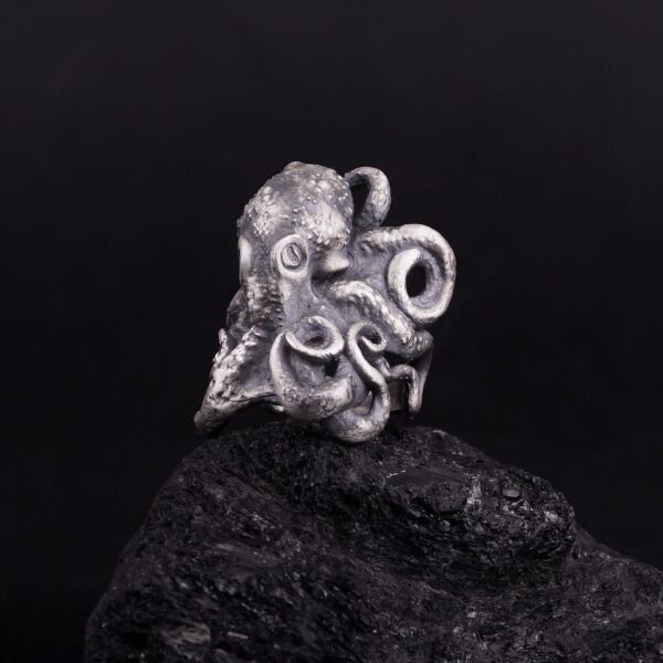 the silver octopus ring is a product of high class craftsmanship and intricate designing. it's solid structure makes it a perfect piece to use as an everyday jewelry to elevate your style. this exceptional ring is made to last and worthy of passing onto next generations.