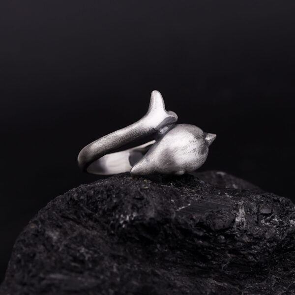 the silver dolphin ring is a product of high class craftsmanship and intricate designing. it's solid structure makes it a perfect piece to use as an everyday jewelry to elevate your style. this exceptional ring is made to last and worthy of passing onto next generations.