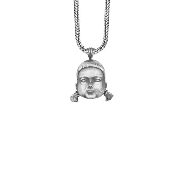 the squid game doll necklace is a product of high class craftsmanship and intricate designing. it's solid structure makes it a perfect piece to use as an everyday jewelry to elevate your style. espada silver