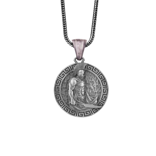 the roman medallion necklace  is a product of high class craftsmanship and intricate designing. it's solid structure makes it a perfect piece to use as an everyday jewelry to elevate your style. espada silver