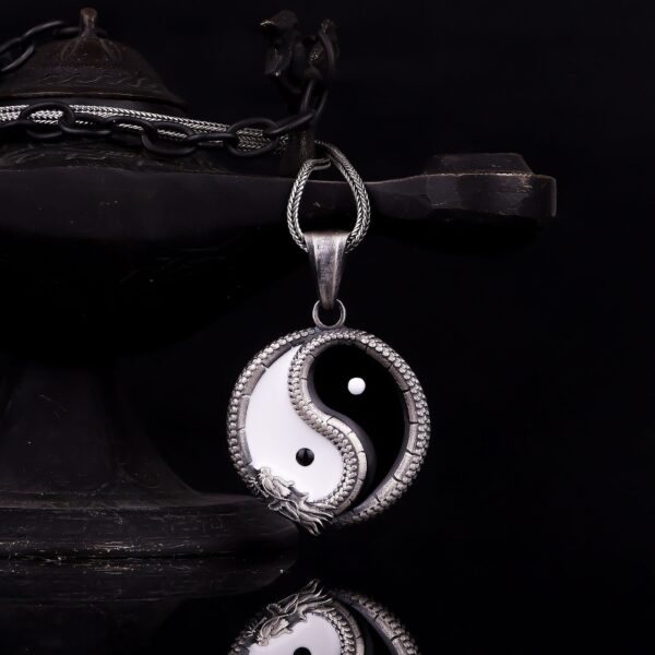 the yin yang necklace is a product of high class craftsmanship and intricate designing. it's solid structure makes it a perfect piece to use as an everyday jewelry to elevate your style. espada silver