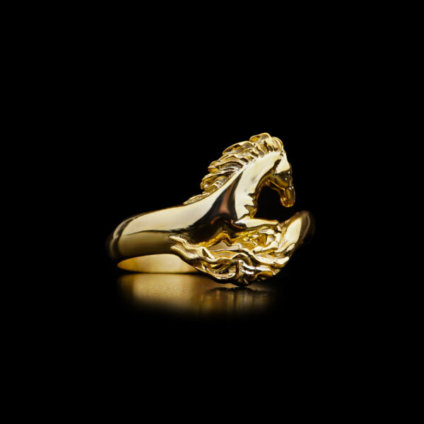 gold plated horse ring