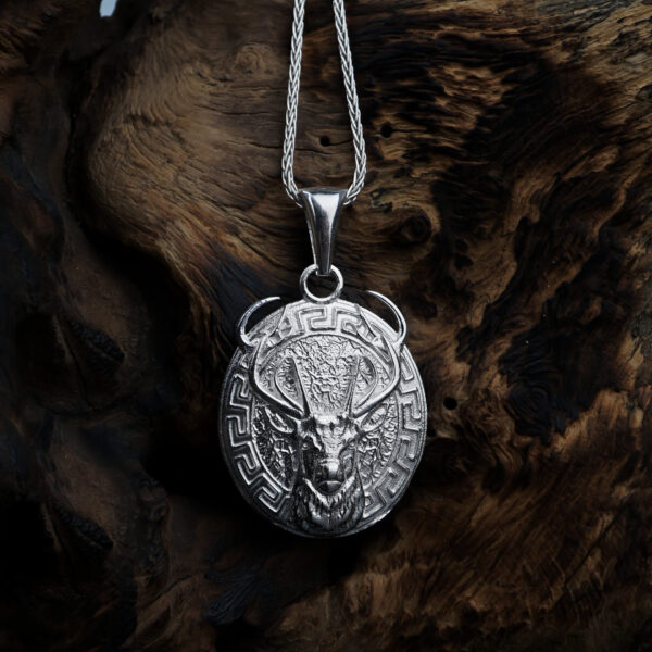 sterling silver white stag necklace